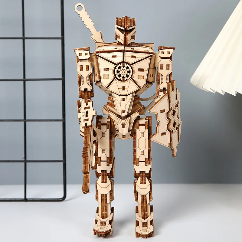 

3D Robot Model 3D Puzzle STEM Educational Toy DIY Wooden Assembly Building Blocks Creative Desk Decor for Kids