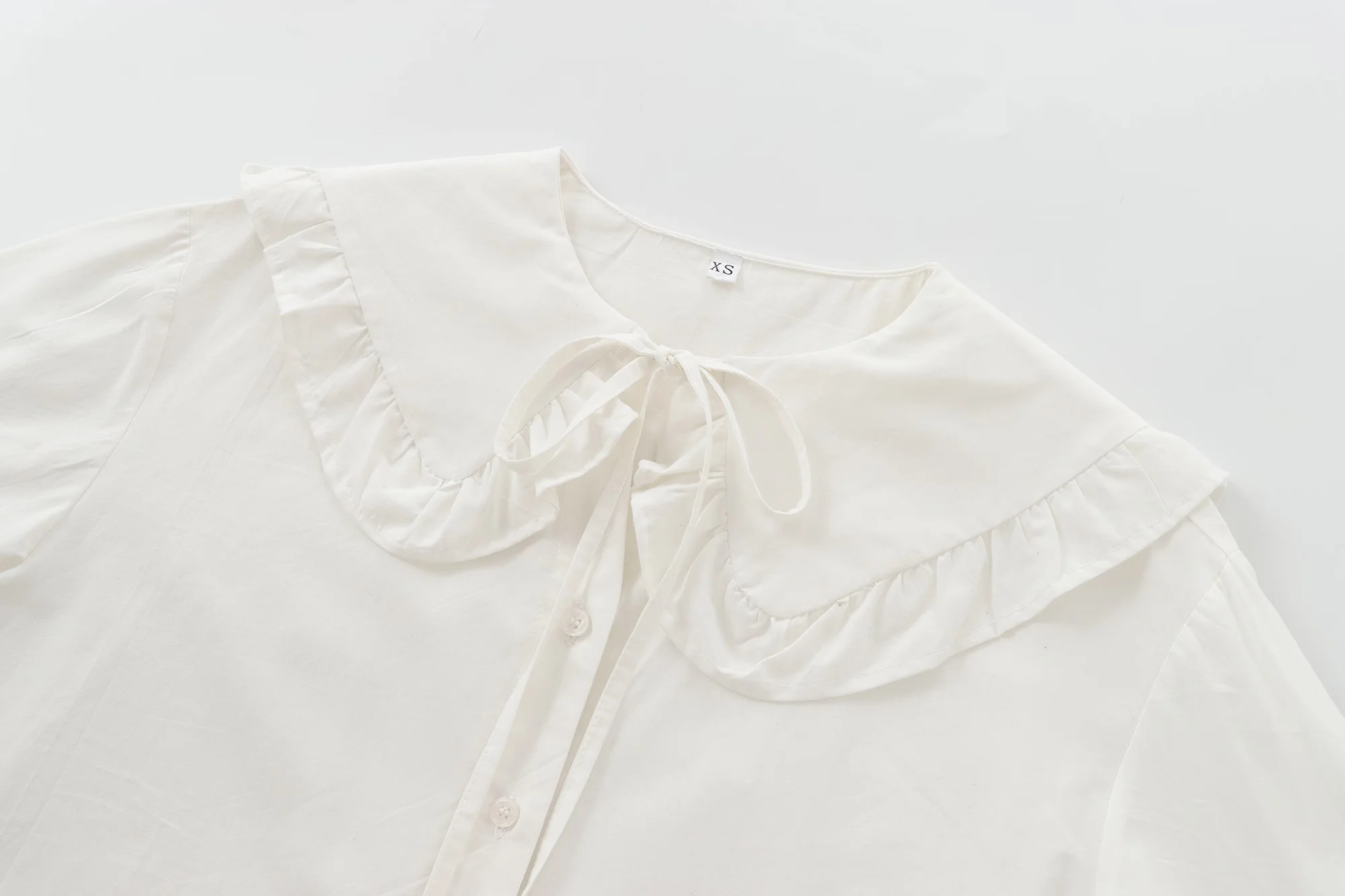 BSAY Women Fashion Spring Autumn Long Sleeve Single Breasted Lace Up Doll Collar Blouse Street Clothing Shirt Chic Ladies Top