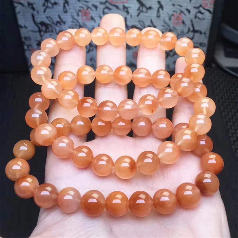 Natural Rabbit Hair Quartz Bracelet Women Healing Gemstone Crystal Strand Bangles Lovers Jewelry Gift 1PCS