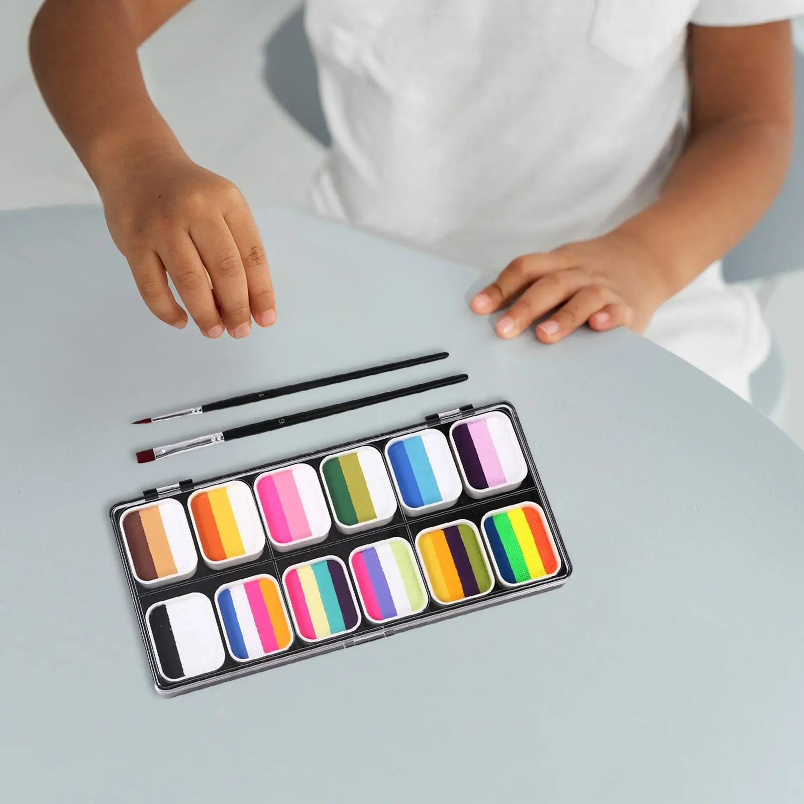 

Painting Palette Makeup Fancy Dress Drawing Washable with Brushes Face