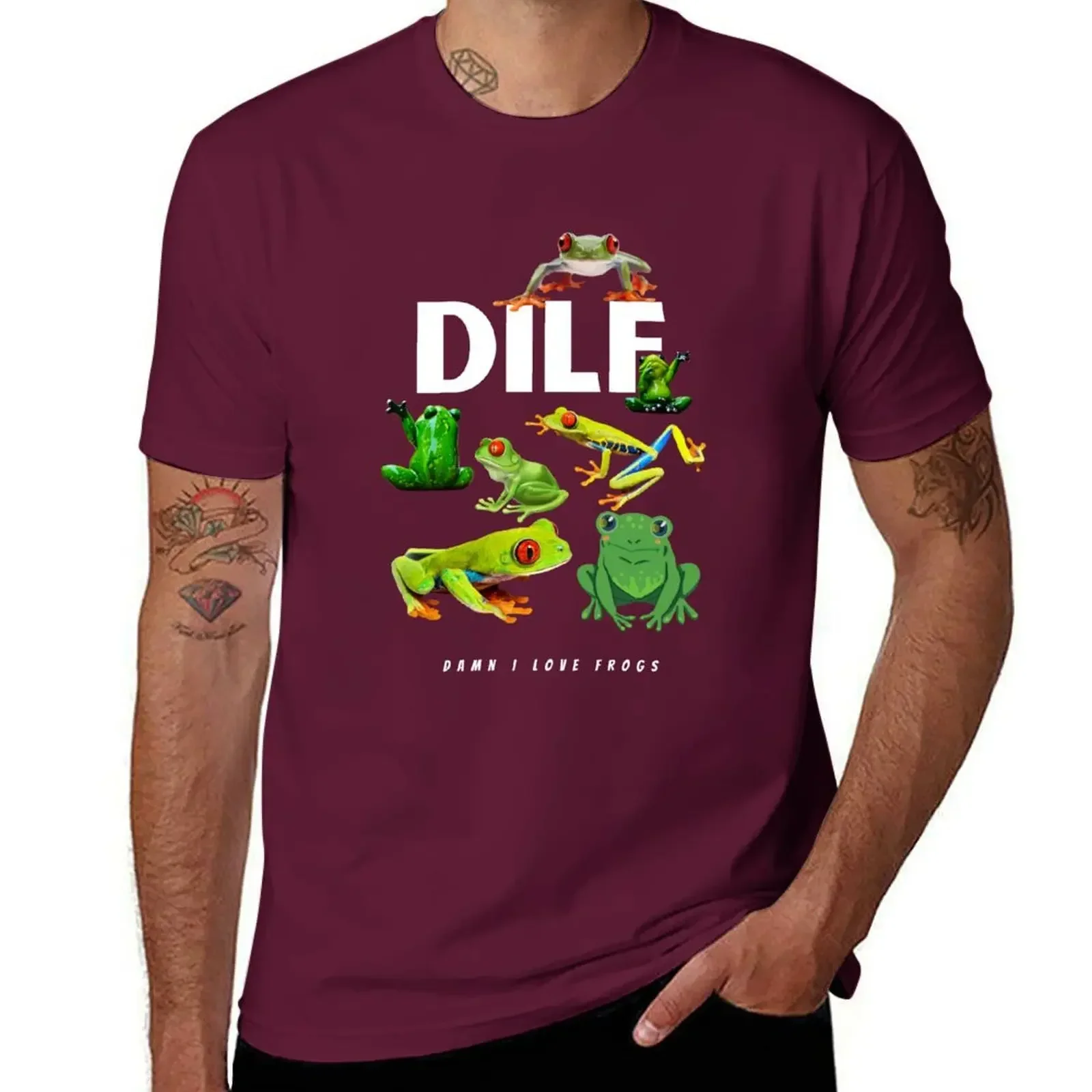 Summer harajuku custom t shirt heavyweight DILF Damn I Love Frogs T-Shirt Blouse summer tops cute tops mens white t shirts