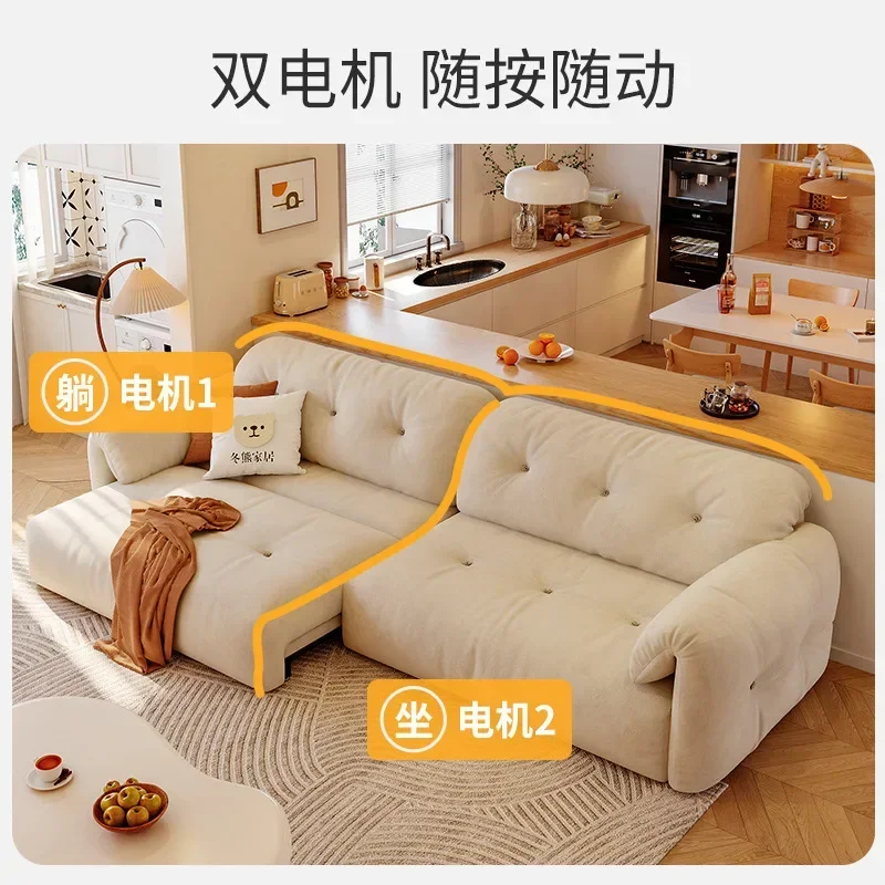 Simple and modern retractable, small apartment fabric multi-functional sofa bed