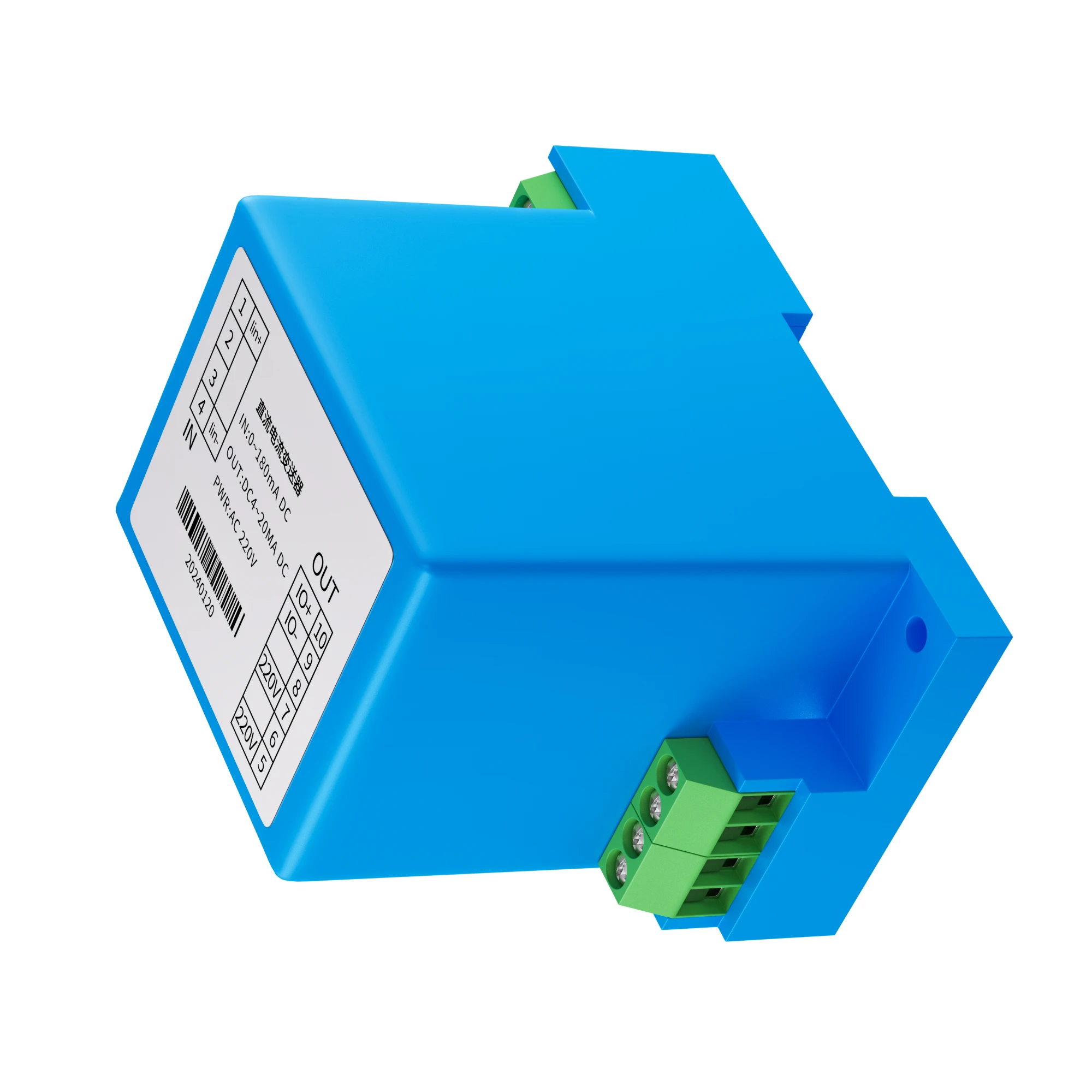3 Phase 4 Wires AC Voltage Sensor Converter 35mm DIN Rail AC220V 380V 465V Voltage Sensor 4 20mA 0-10V RS485 Transducer