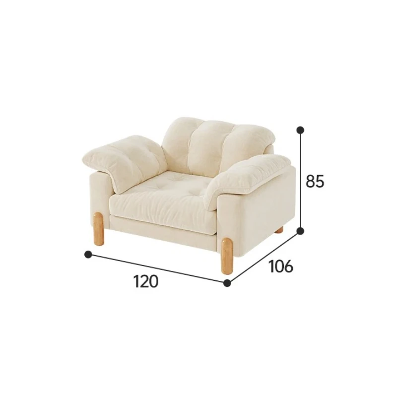 Factory Direct 2026 Japanese-style log wind cream cloud, simple small apartment living room solid wood fabric sofa