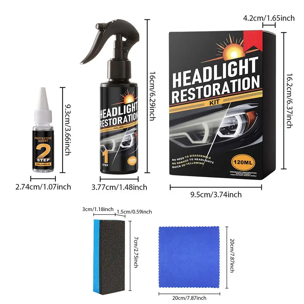 Automotive Headlight Restoration Kit with Wipe & Sponge Car Headlight Restoration Polishing Kits Headlamp Repair Kits