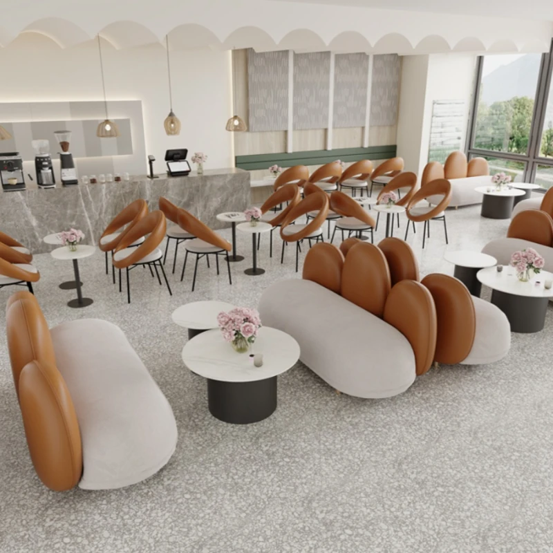 Beauty Salon Clothing Store Negotiation Sofa Milk Tea Shop Table and Chair Set Coffee Shop Dessert Shop Western Restaurant  Sofa