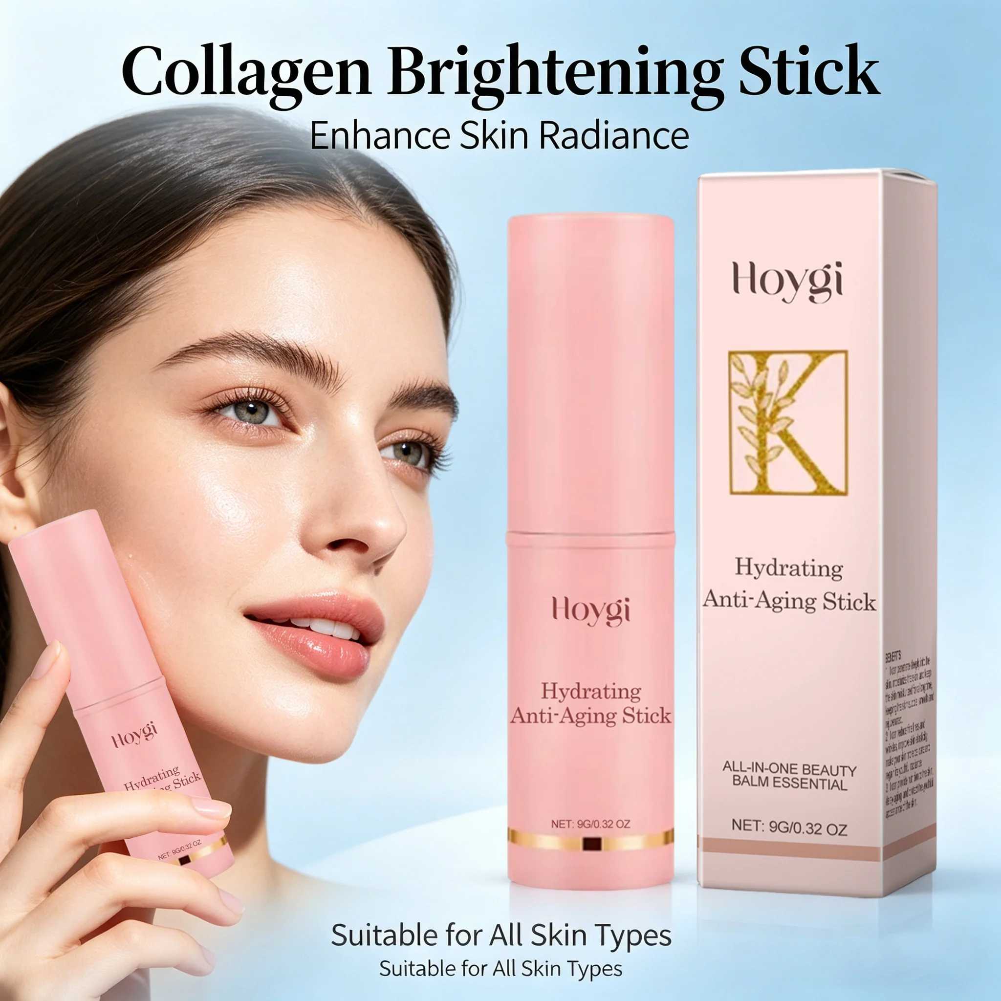 All-in-One Collagen Glow Stick for Face Daily Face Moisturizer Stick Wrinkle Bounce Multi Balm Hydrating Lip Eye Neck Cream