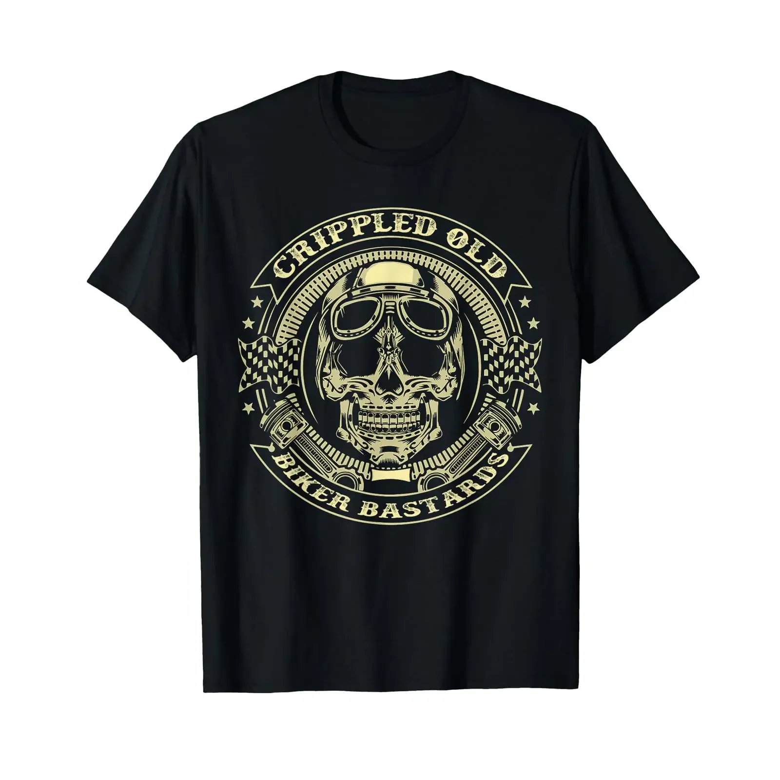 Crippled Old Biker Bastards T shirts Shirt vintage Washed Breathable Unisex Versatile Soft Slightly Top For Everyday Wear