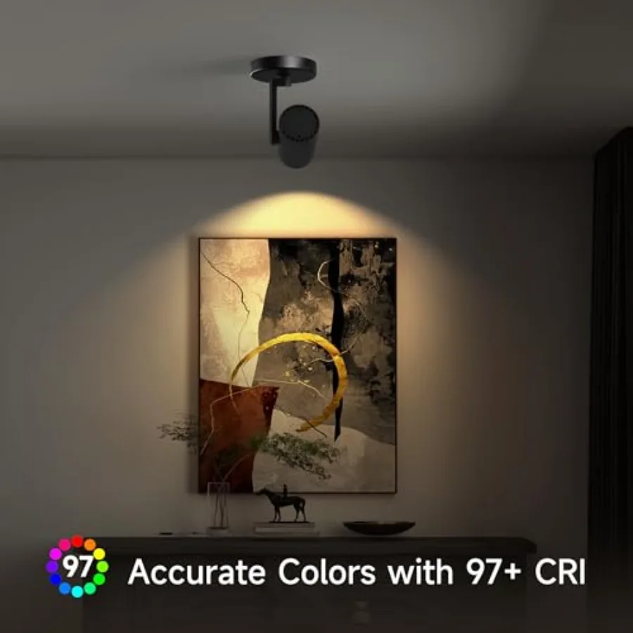 12W LED Dimmable Zoomable Ceiling Spotlight Indoor Adjustable Beam Angle 10-55° Surface Mount Wired Accent Spot Light for Pictu