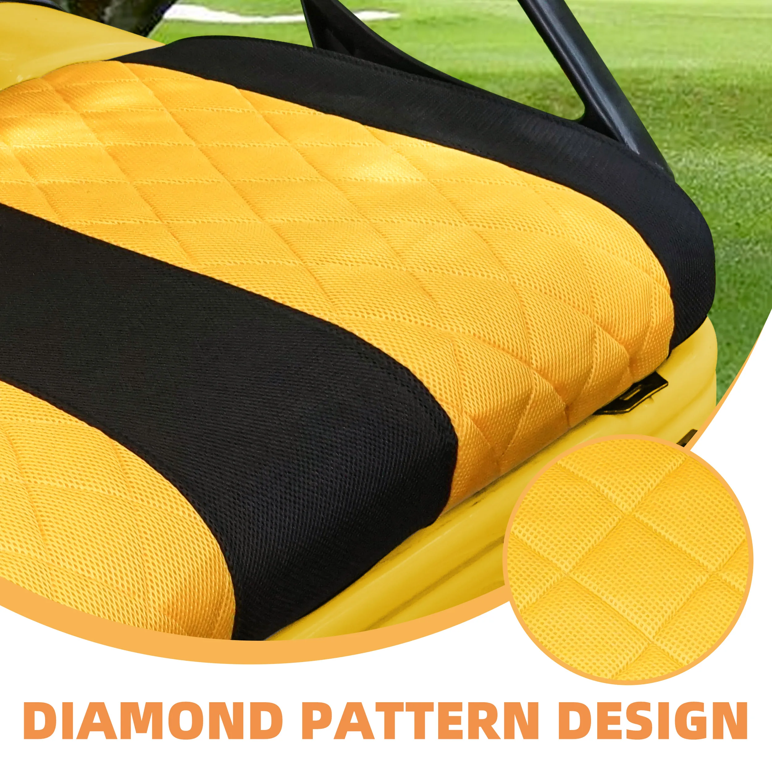 Golf Cart Seat Covers for EZGO TXT and RXV Golf Carts.Breathable and Washable Sandwich Mesh Air Spacer.Renew Your Golf Cart.