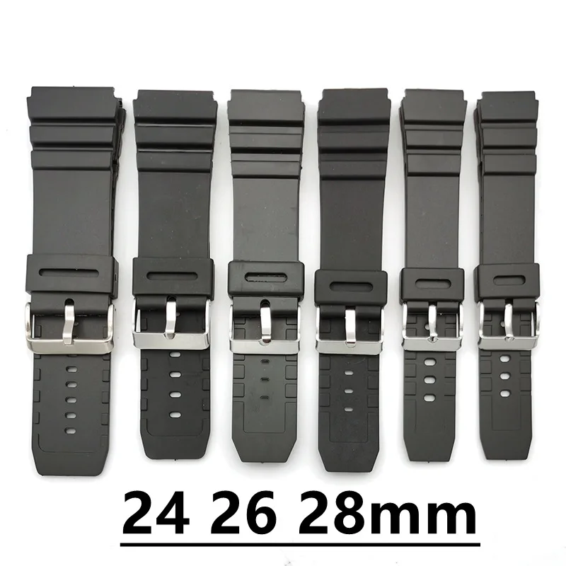 

28mm for Electronic Clock for Casio Seiko Watch Silicone Sport Wrist Digital Watch Strap 18mm 20mm 22mm 24mm 26mm