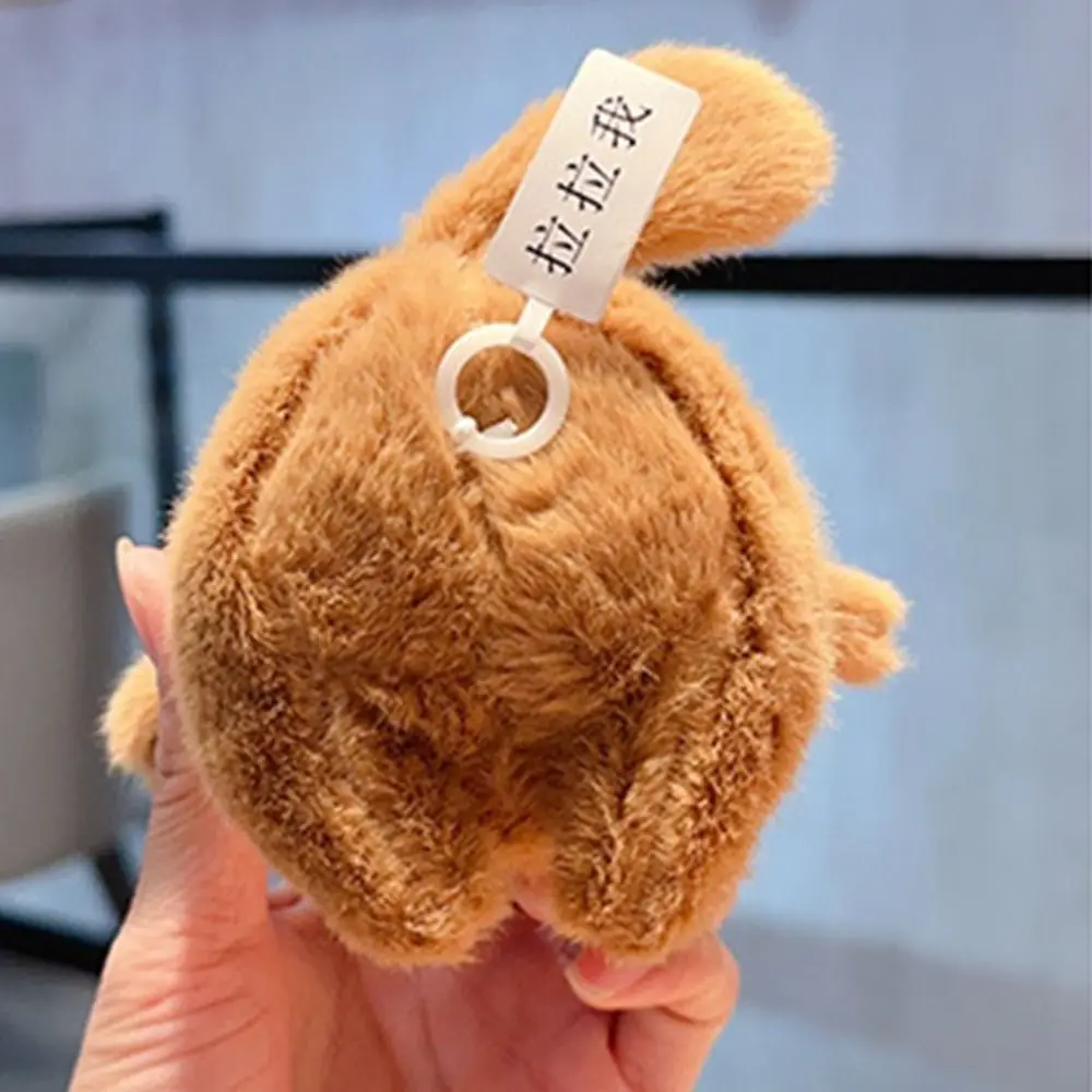

Kawaii Cartoon Animal Plush Capybara Keychain Stuffed Fluffy Soft Bag Hanging Pendant Wag Tail Cute Car Key Ring Small Gifts