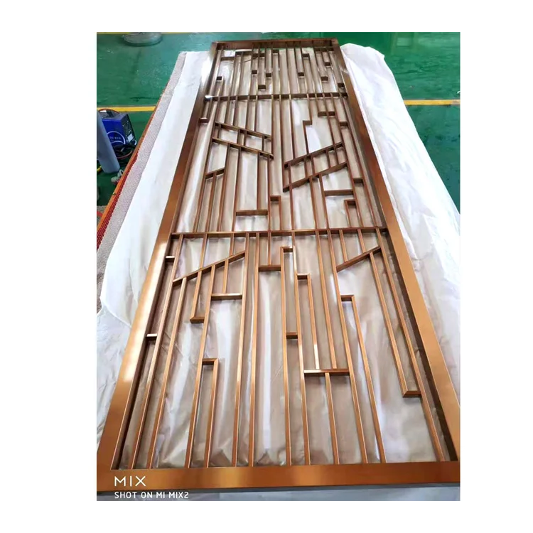 Stainless Steel Laser Cut Panel Screen Room Divider with Custom Surface Treatment for Home Decor