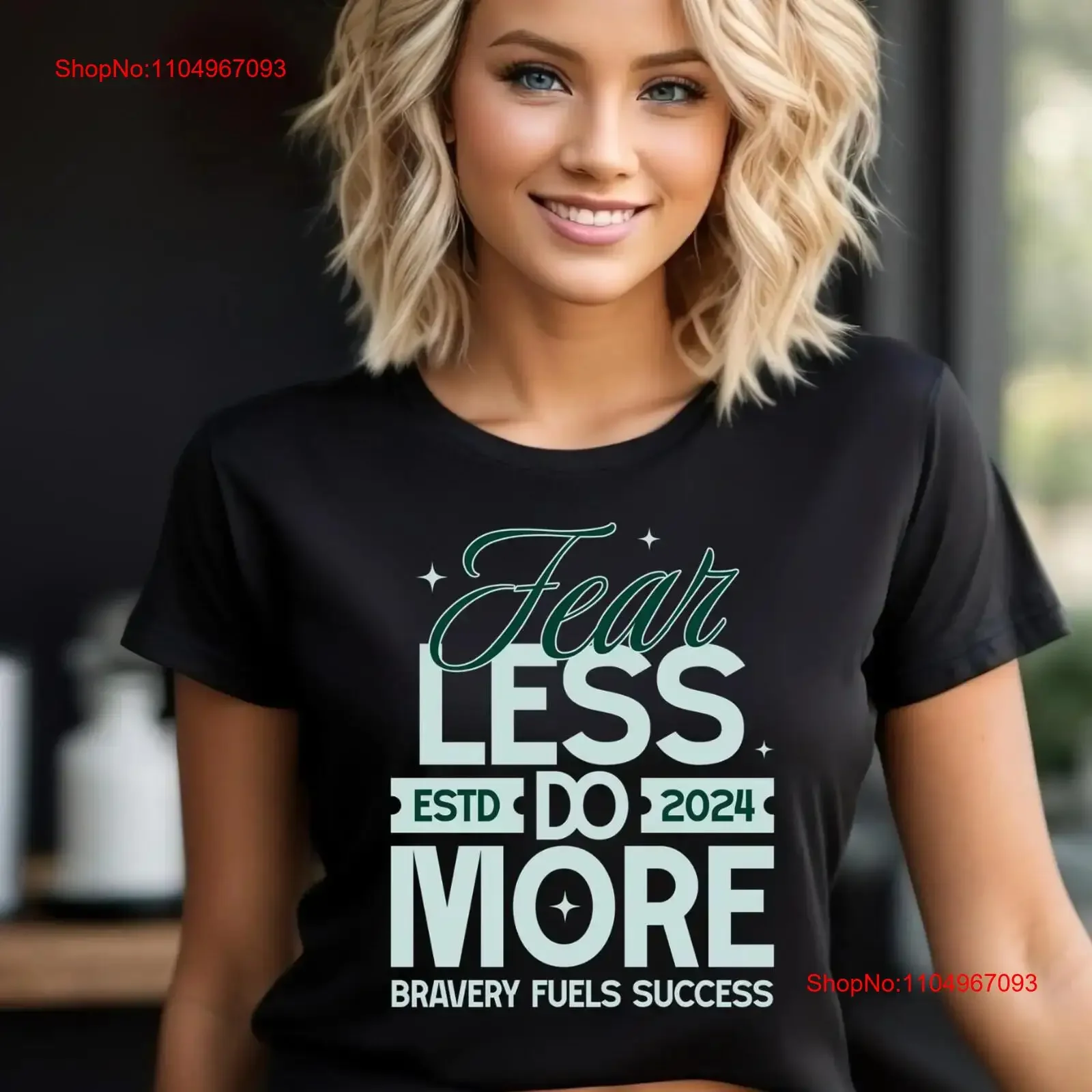 ملهمة تي شيرت الشجاعة تحفيزية لا يعرف الخوف تفعل المزيد من الملابس النجاح إقتباس أعلى الشجاعة تمكين خمر غسلها #1
