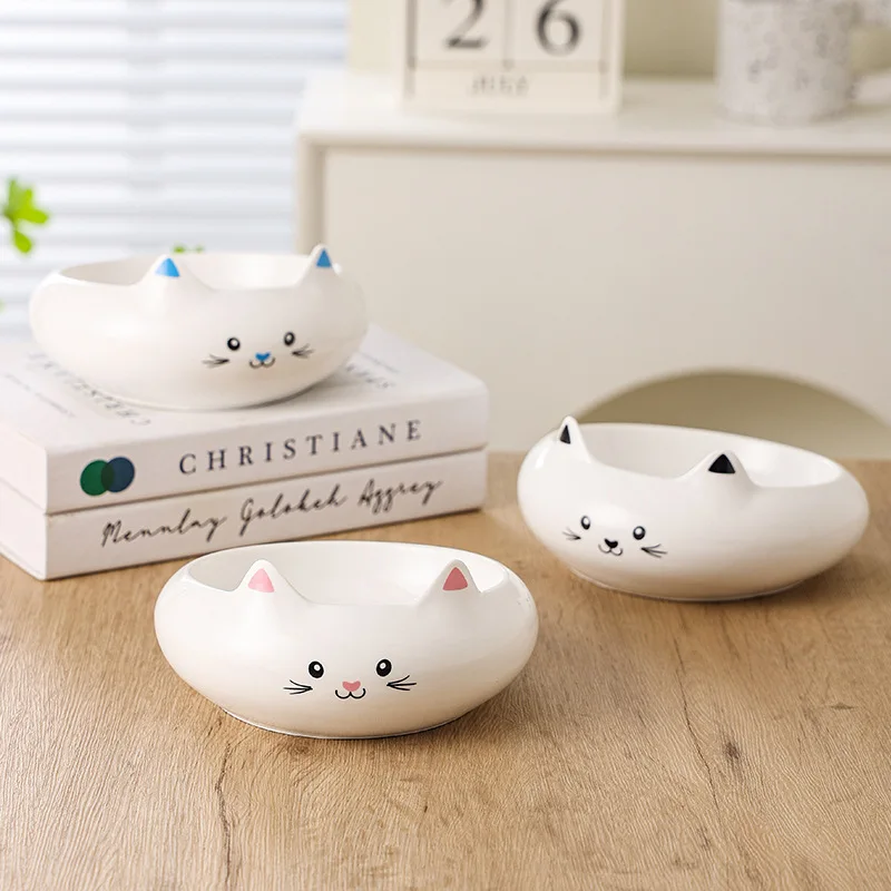 Pet Products Cat Bowl Ceramic Neck Protection High Foot Milk Exhaling Drinking Water Food Basin Dog Bowl Anti Overturnin