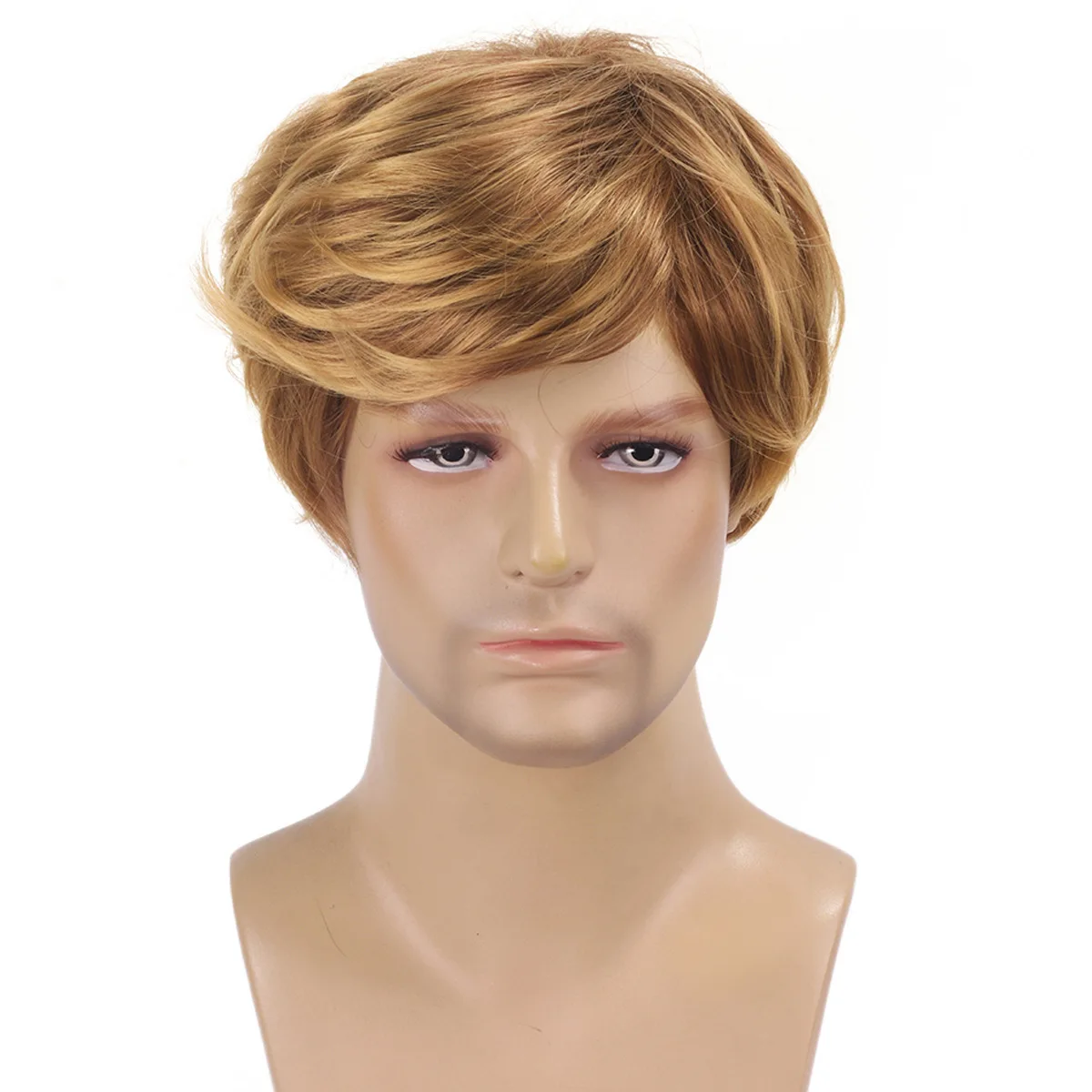 Cross border new wig, European and American men's gold short head cover, fashionable temperament wig