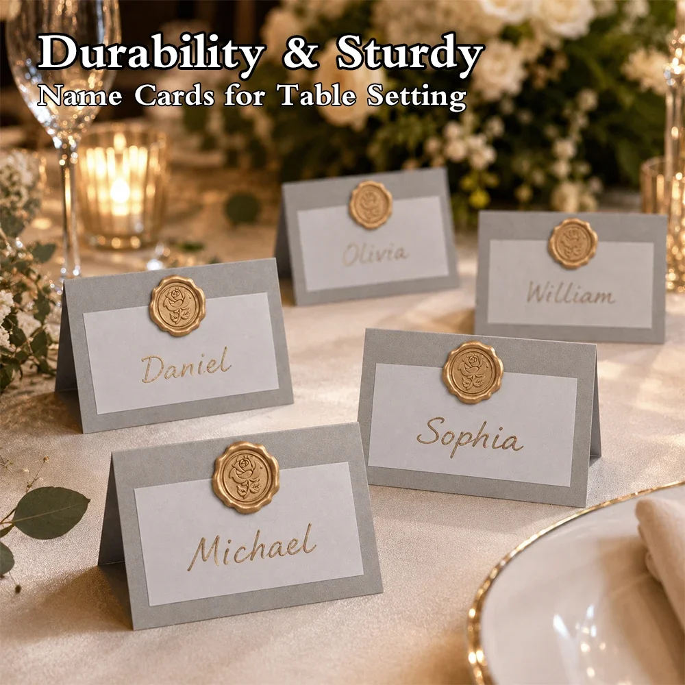 25pack Colorful Name Cards for Table Setting with Wax Seal Stickers Offer A Luxurious Touch for Your Weddings, Dinner Parties