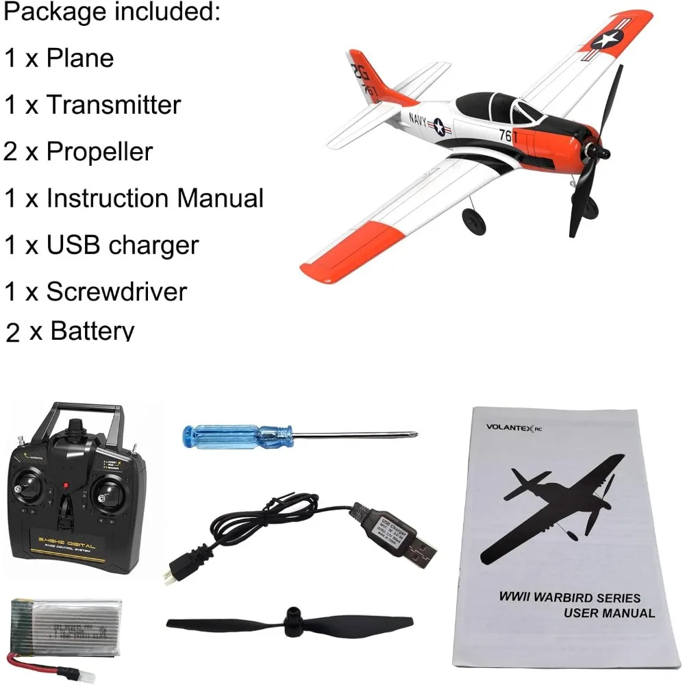 Volantex T28 Trojan Parkflyer Aereo RC a 4 canali da 2,4 GHz con alettone, pronto per volare, dotato di Xpilo