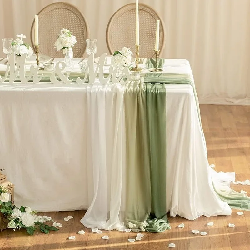 Table Path Valance Gauze Curtain Balinese Wedding Party Nordic Decoration Table Plain Beauty Lithe Chiffon Crepe Tablecloth