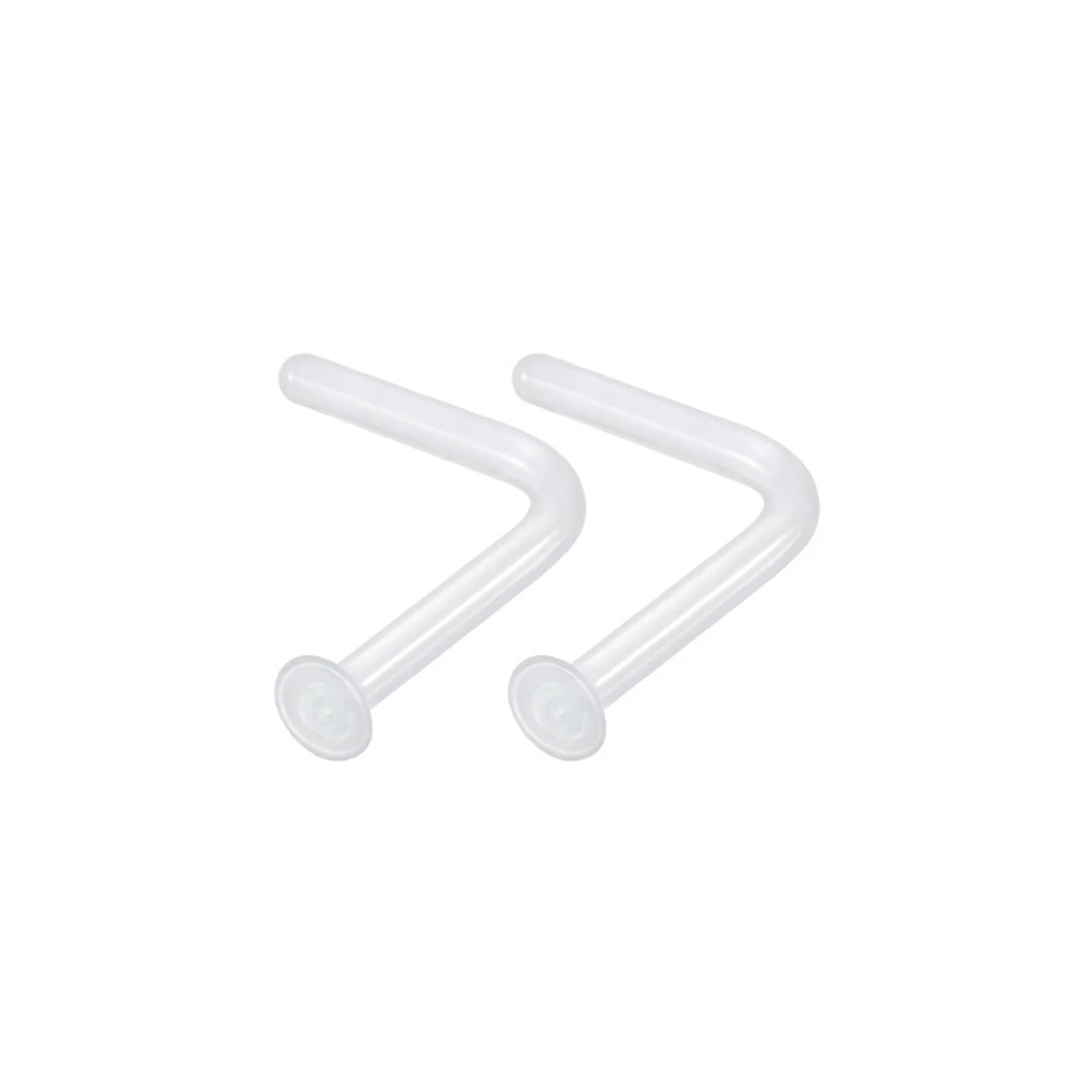 Transparent Glass Nose Ring Personality L-shaped S-shaped Curved Rod Invisible Nose Ring Antiallergic Body Piercing Jewelry