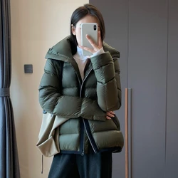 Women's Puffer Coats Winter New Outerwears Goose Down Thick Warm Parka Stand-up Collar Simple High-end Snow Short Down Jackets