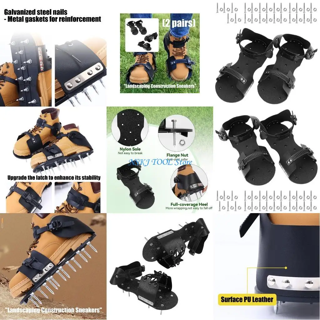 

L8RC Lawn Aerator Shoes AeratWith 13 Steel Spikes For Effortlessly Soil Aeration And Healthier Grass No Heavy Machines Needed