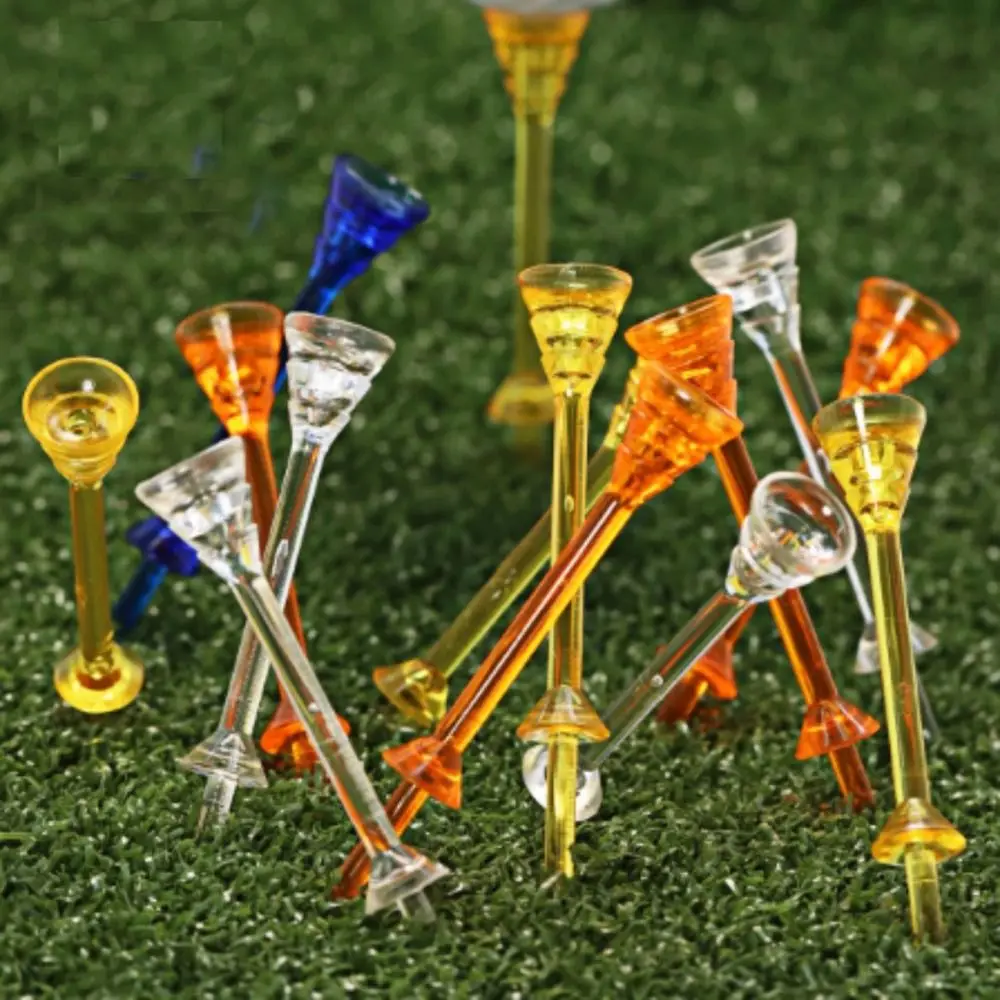 20Pcs Ball Holder Low Resistance Golf Tees 83MM Rubber Cushion Golf Clubs Tee Plastic Durable Golf Training Tools Outdoor Sports