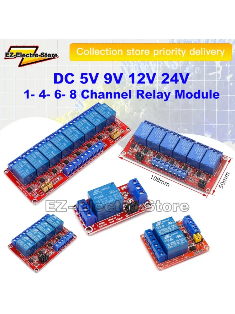 Module de relais à 1 canal DC 5V 9V 12V 24V, avec carte de protection optocoupleur, déclencheur de niveau haut et bas, Module d'alimentation Ard uino