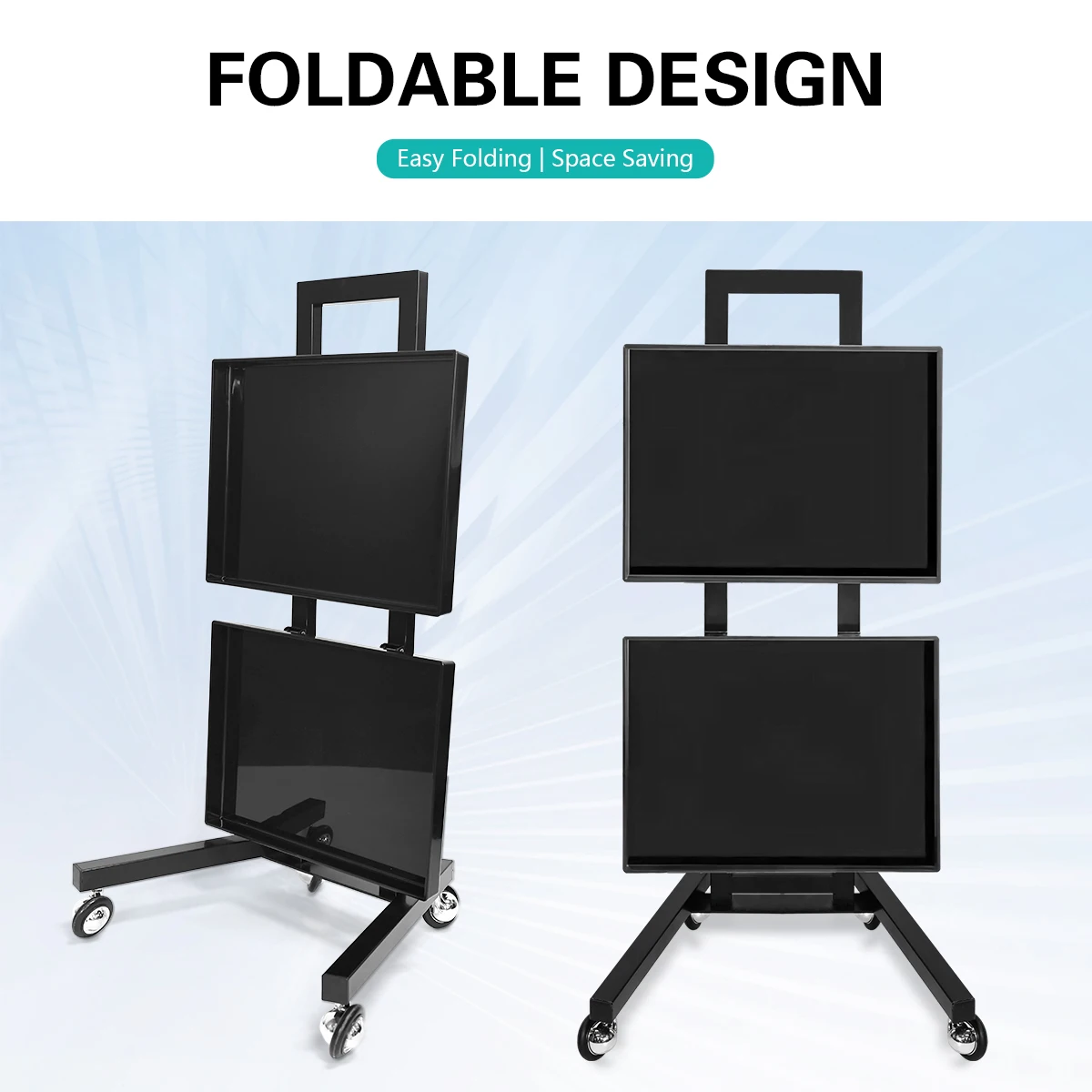 Mobile Aluminum Rolling Trolley Cart 2-Tray Height Adjustable Beauty Storage Organizer for Salon Spa Tattoo Barber Tool