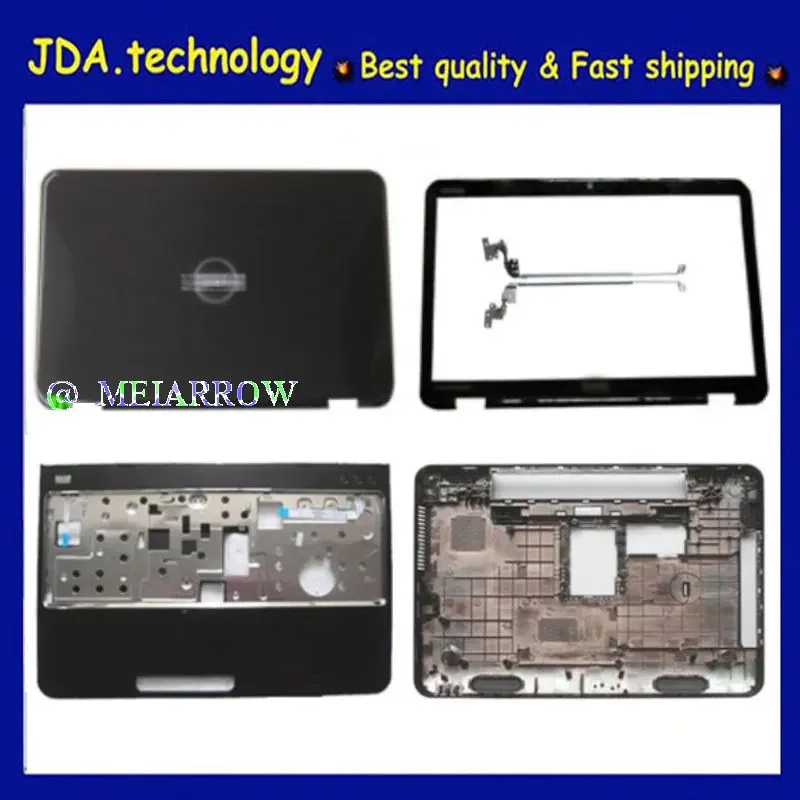 meiarrow lcd tampa traseira moldura frontal dobradica definida tampa superior caixa inferior dell inspiron 15r n5110 m5110 novo original 01