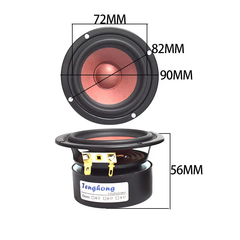 2pcs 3 Inch 20W 4 8 Ohm Full Range Audio Speaker Unit HIFI Stereo Bookshelf Computer Desktop Loudspeaker For Bluetooth Sound DIY