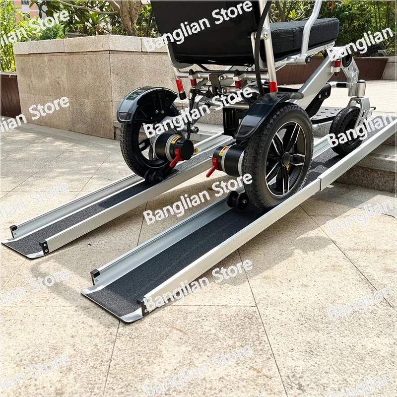 180cm 6ft Wheelchair Ramps Aluminum Telescopic Portable Wheelchair Ramps Loading Ramp