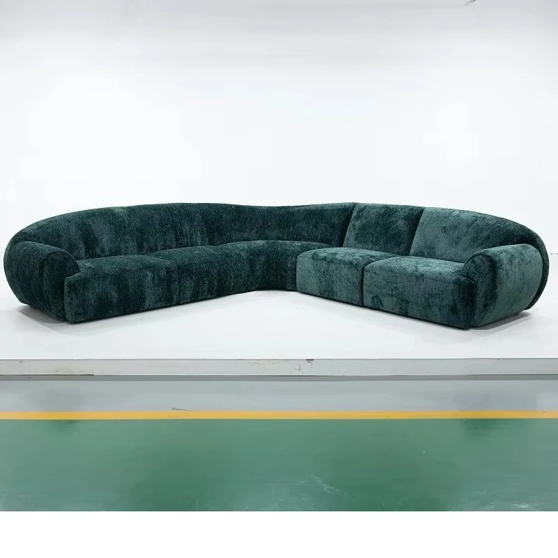 ^2025 New Designer Living Rooml Shaped Angle Module Combination Fabric Sofa Hotel In-line Memory Sofa