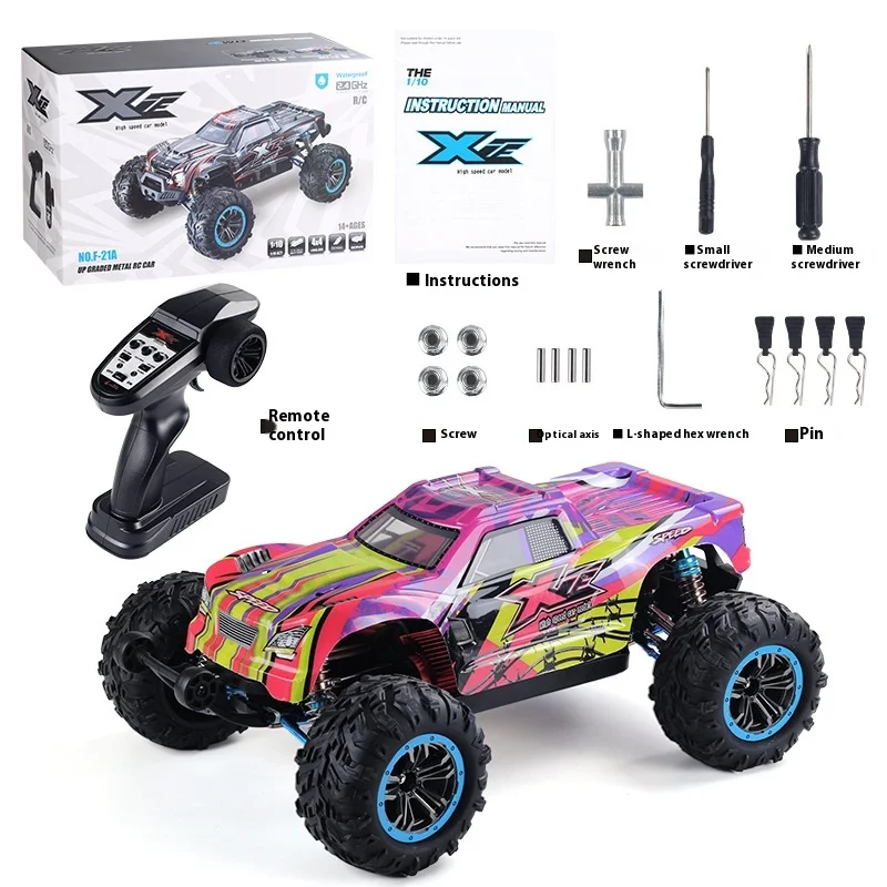 Rc Four-Wheel Drive High-Speed Off-Road Shock Absorption Waterproof 1: 10 Model Car Wireless Remote Control Hot-Selling Toys