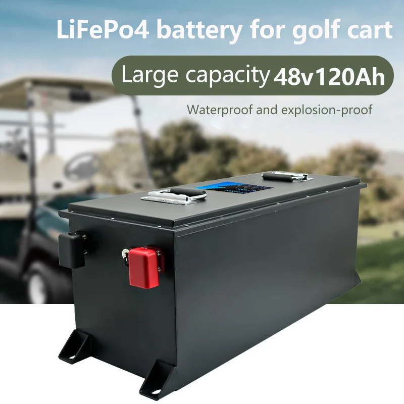 48v 120Ah Lifepo4 Rechargeable Battery Pack Battery life long capacity golf cart special lithium battery built-in BMS +charger