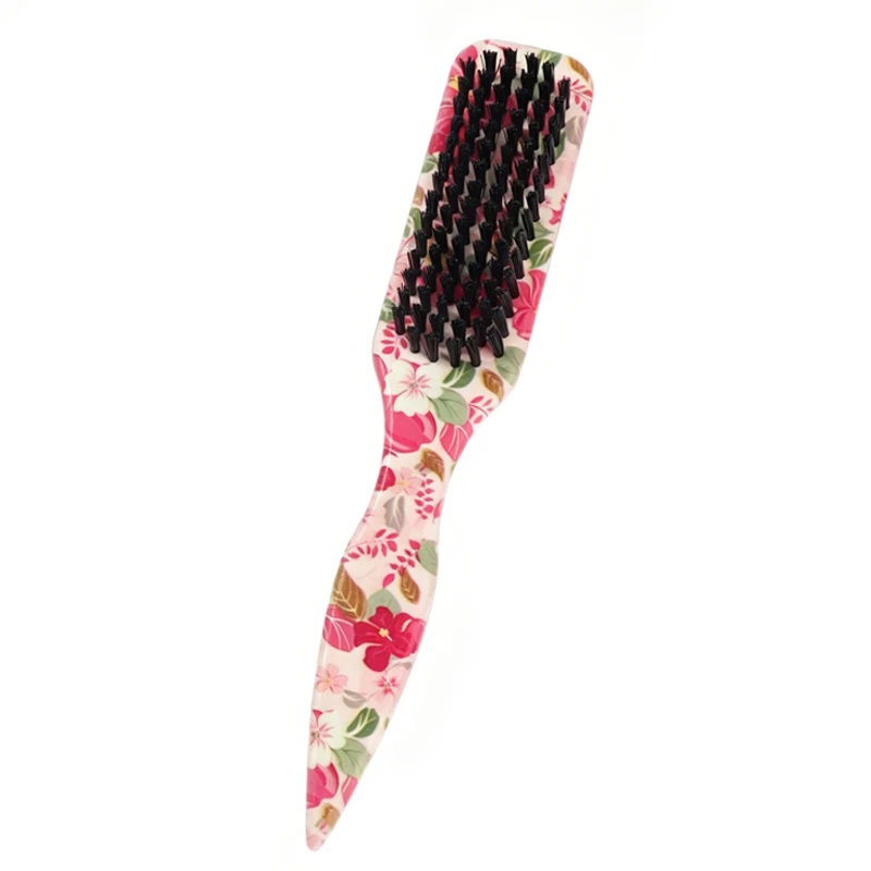 Cepillo de Peinado Floral con Cola Ancha, para Colas de Caballo Elegantes, Moños, Control de Bordes y Separación de Cabello, Ideal para Salón y Viajes