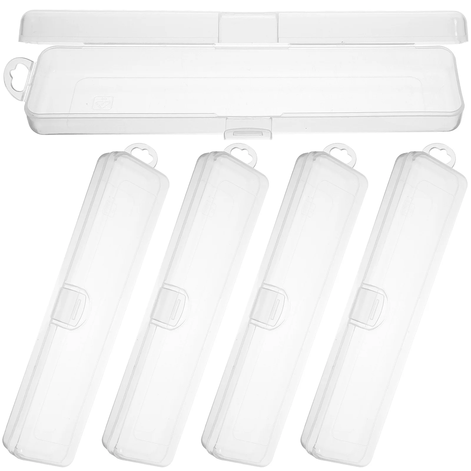 5 قطعة غطاء حامي لفرشاة الأسنان تصميم شفاف تخزين متعدد الوظائف لعلبة فرشاة الأسنان القش والفرش