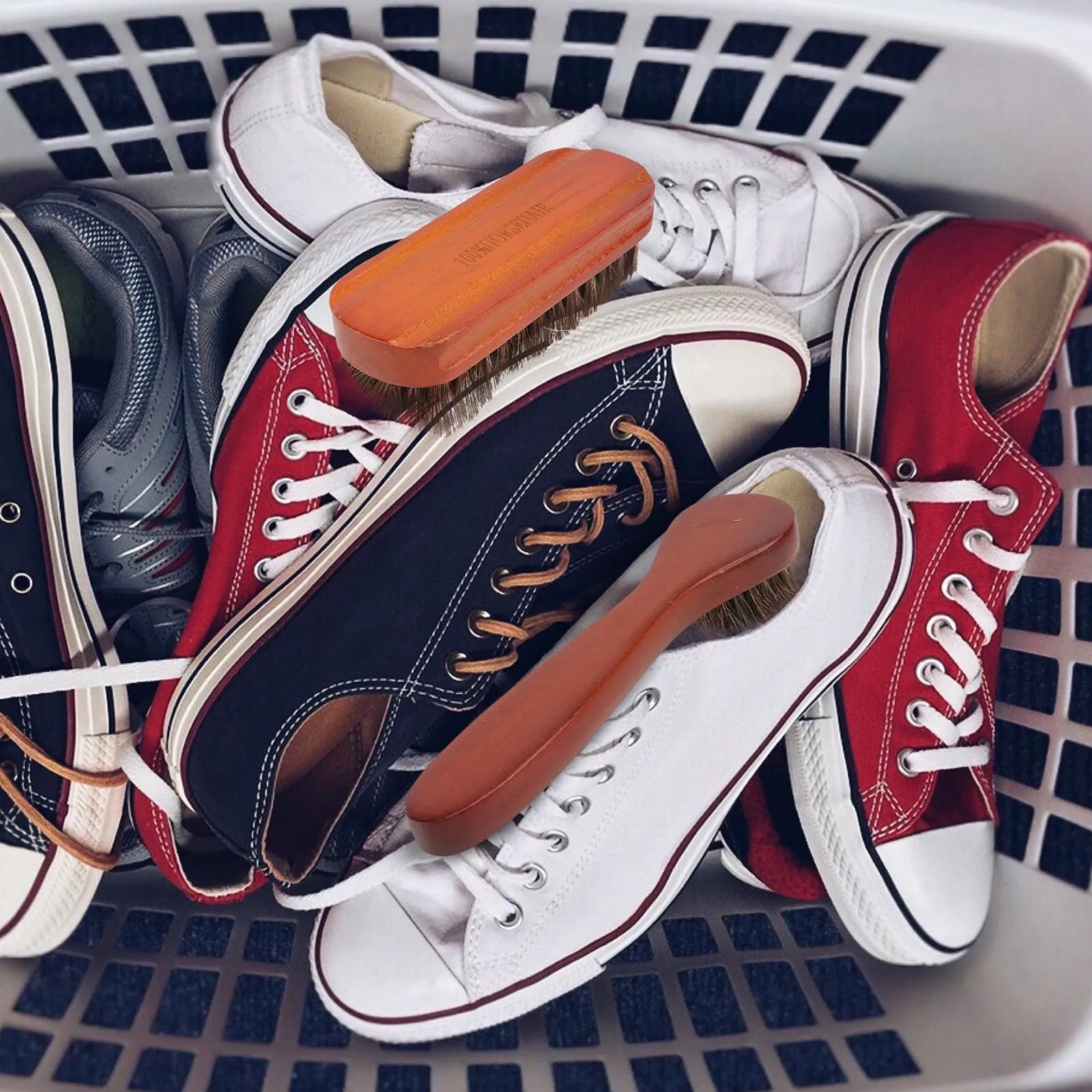 

2Pcs Shoes Cleaning Brush Set Wooden Bristle Shoe Care Supplies Footwear Polish Accessories Shoe Clean Footwear