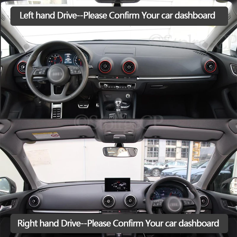 High-quality leather instrument panel protection pad and light-proof pad for Audi A3 8V 2013-2019 S-line car styling accessories