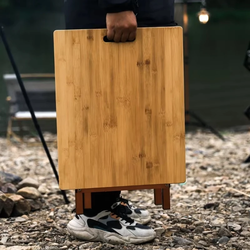屋外アルミ合金折りたたみテーブル折りたたみ式バーベキューテーブルレジャー竹板テーブルポータブル木目ピクニックテーブル