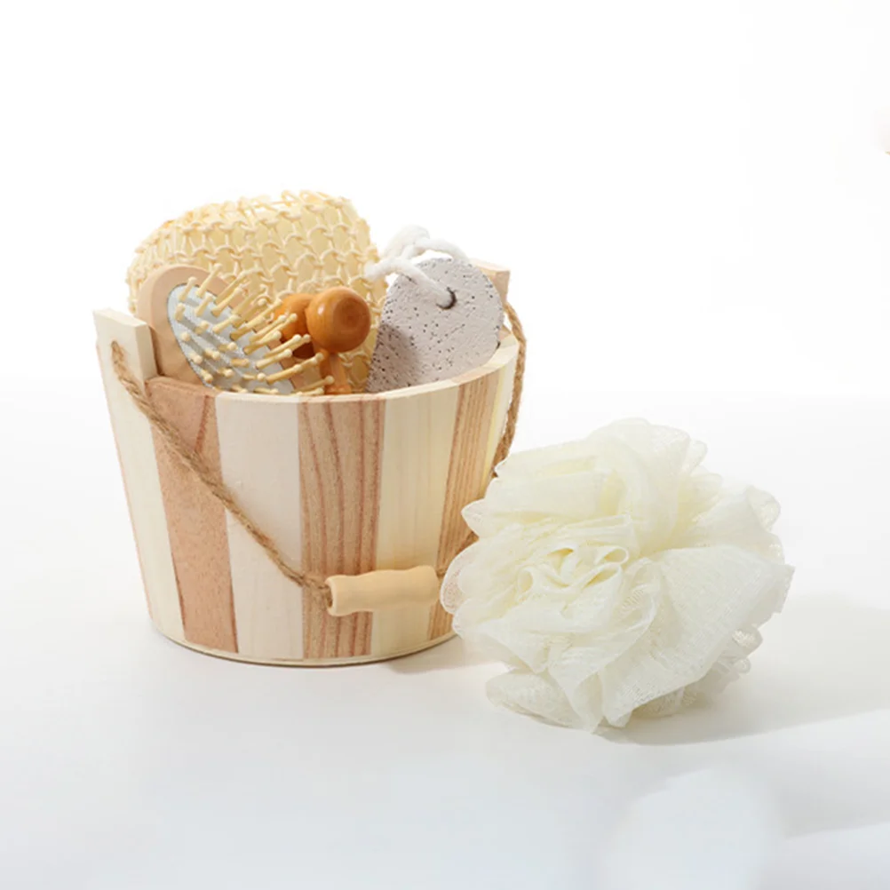 

Bath Set Body Scrubber Kit Shower Tools Deep Cleaning Skin Care Bathing Ball Foot Cleaner Storage Hook for Women