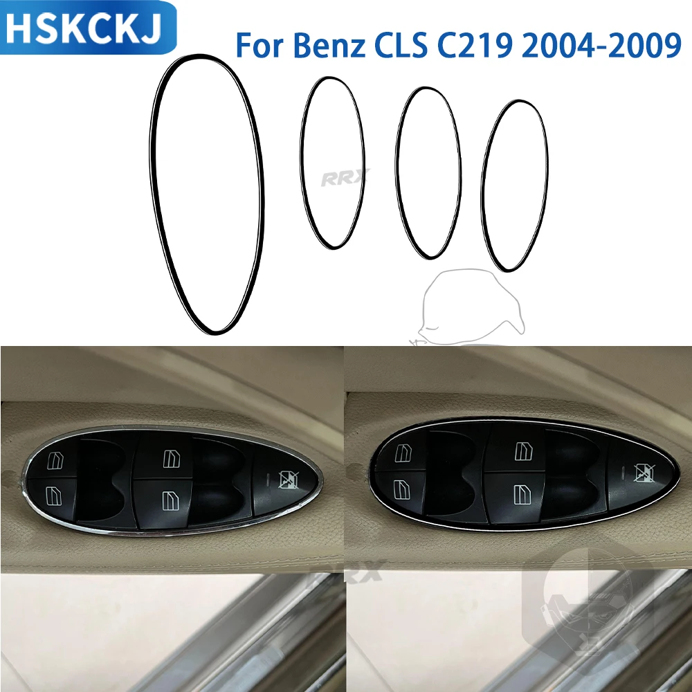 

For Mercedes Benz CLS C219 2004-2009 Black Plastic Accessories Car Window Lifting Button Frame Trim Sticker Decoration