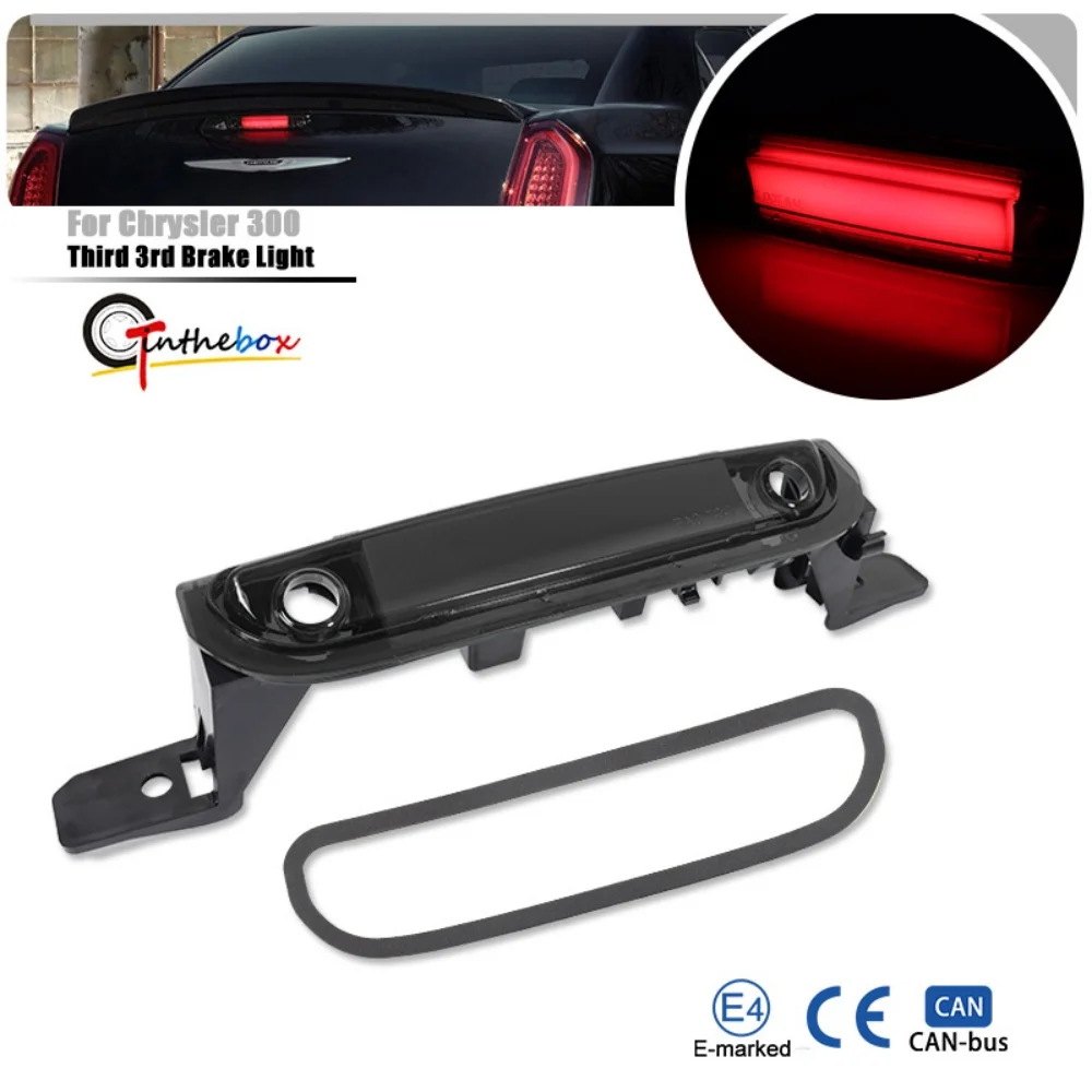 

Gtinthebox 1PC Red LED Car Rear High Mount Third 3rd Brake Light Stop Light Tail Light Assembly For Chrysler 300 2015-2023 12V