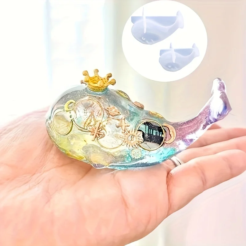 Little Whale Suit Silicone Mold, Cute Stereo Whale Silicone Mold, Large Marine Animal Silicone Resin Mold, Diy Craft Tools
