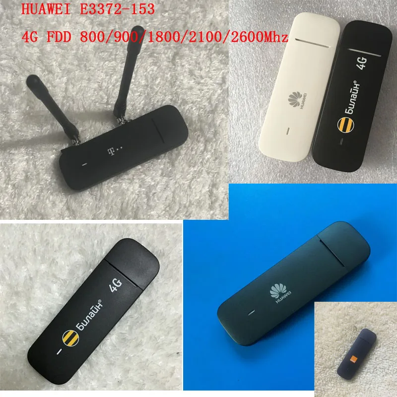 HUAWEI E3372s-153 150Mbps 4G LTE USB Modem Dual Antenna Port Support All Band with CRC9antenna