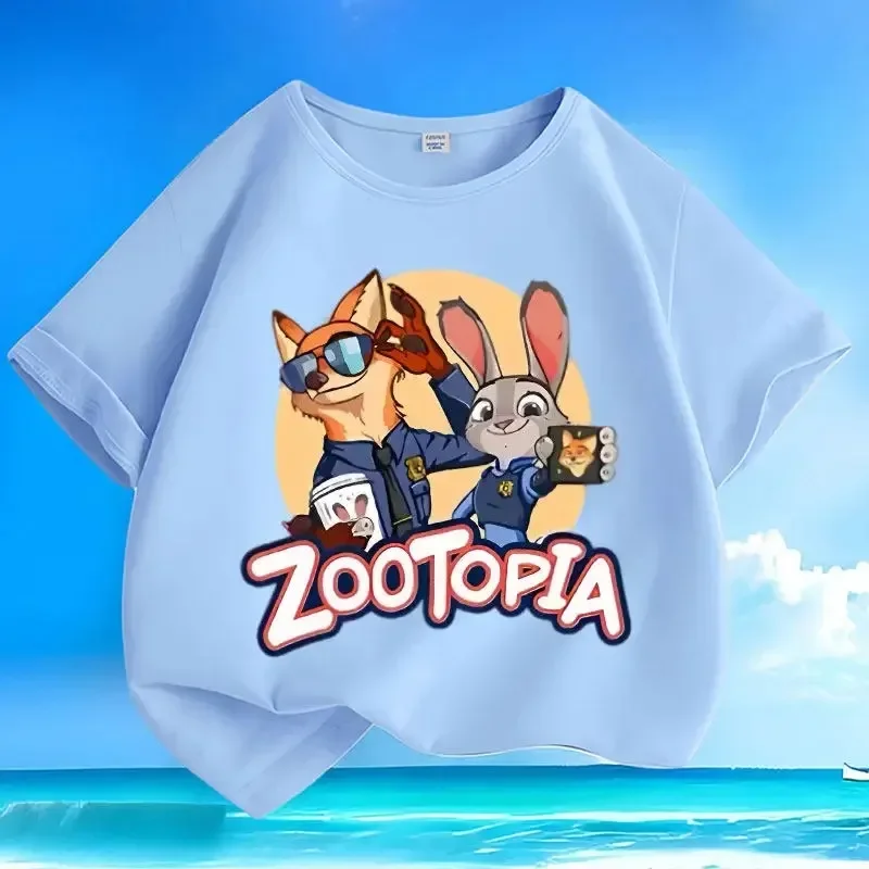2025 Neues beliebtes Kinder-Cartoon-T-Shirt mit Hasen- und Fuchsmotiv - Rundhals-Oberteil mit Aufdruck, modisch und lässig - Kinderkleidung – Detail 5