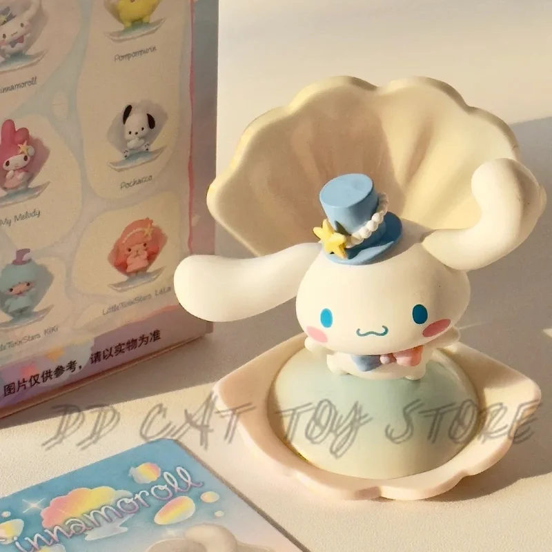 Sanrio Cinnamoroll My Melody Pochacco Kuromi Blue Sea Holiday Series Blind Box Action Anime Figure Collection Model Kids Toys