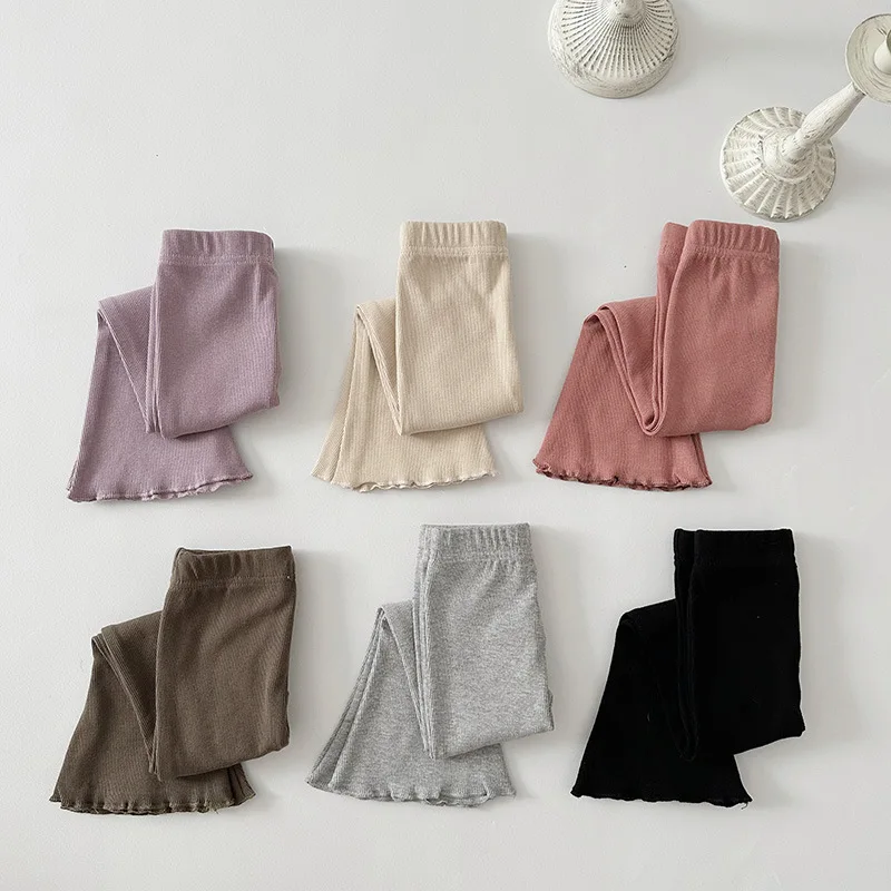 Korean solid color autumn style new children's clothing front split flared pants trendy small and medium-sized children's pants