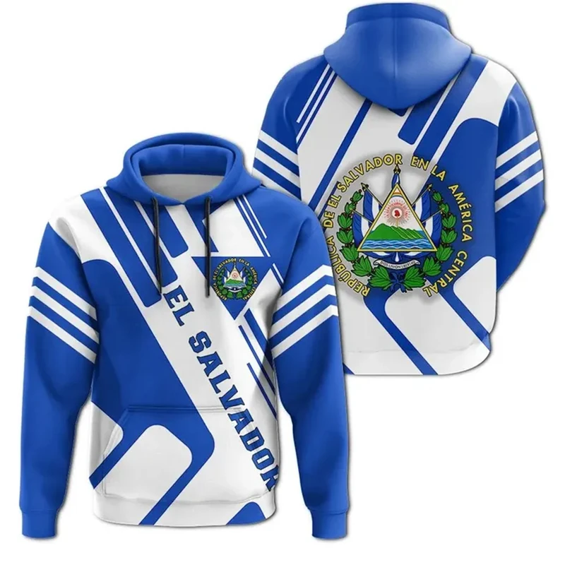 

El Salvador Flag Map 3D Print Hoodies For Men Clothes Fashion National Emblem Sweatshirts Casual Male Hoody Women Pullovers Top