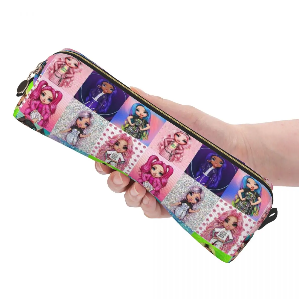 레인보우 하이 웨이브 연필 케이스 연필 상자 펜 홀더 학생 대형 저장 가방 학생 학교 선물 문구